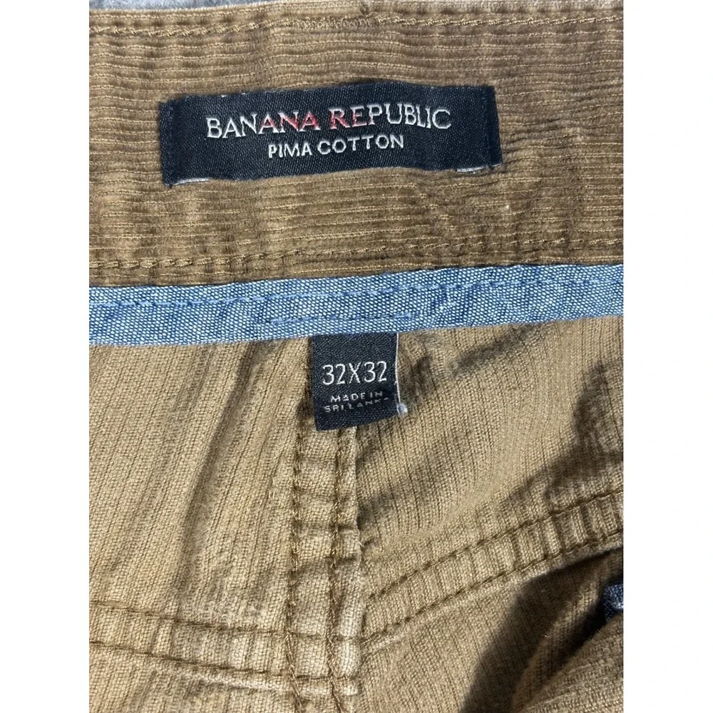 Banana Republic Mens Pima Cotton Corduroy Pants Tan Brown 32x32 Straight Leg
